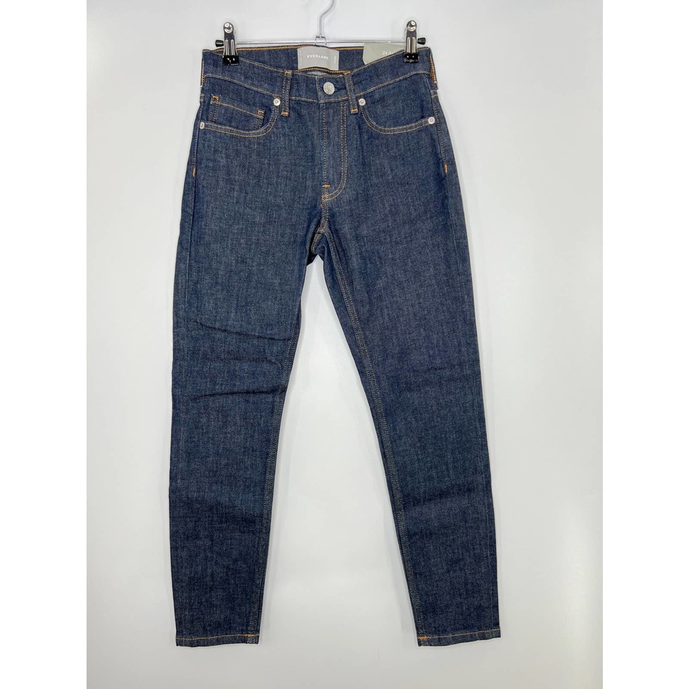 NWT Everlane Ankle Mid Rise Skinny Jeans Dark Indigo Wash Size 24 - Picture 4 of 7
